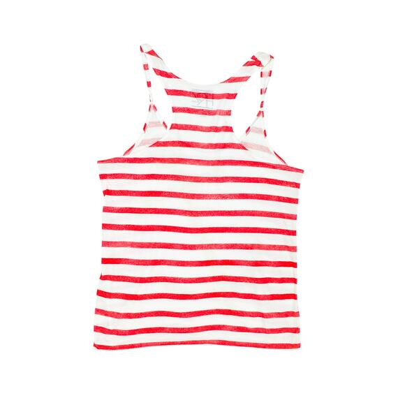 FRZ Striped Gold Anchor Racerback Tank Top Women's Size Large Red White Nautical - Picture 5 of 6